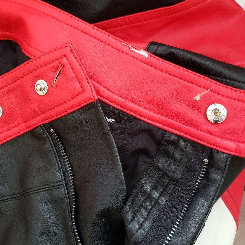 We The Free High Rise Color Block Rebel Vegan Leather Cropped Pants Size 12 - Picture 15 of 15